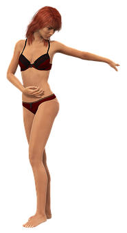 Redheaded3 D Modelin Bikini PNG Image