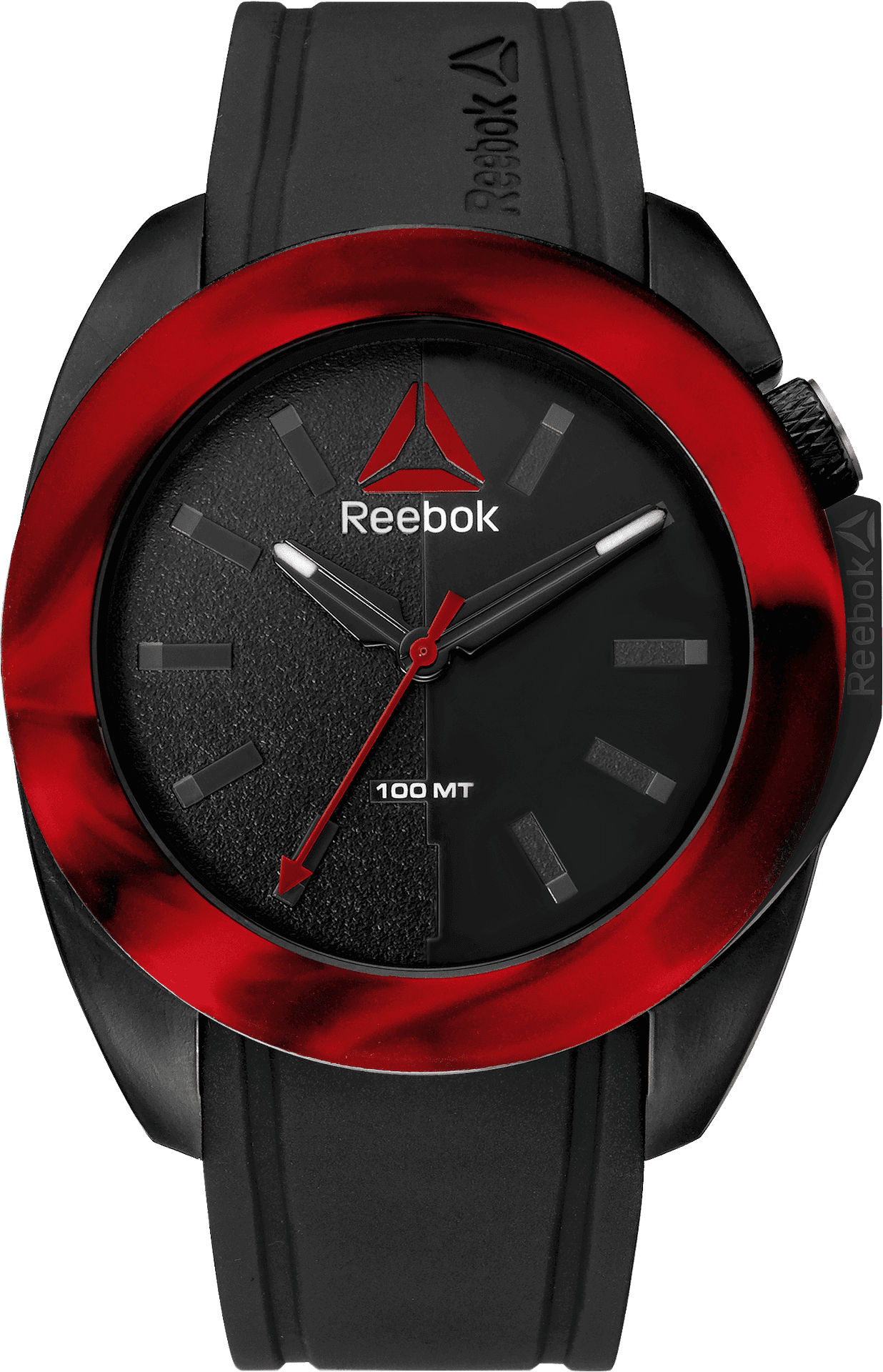 Reebok Black Red Analog Watch PNG Image