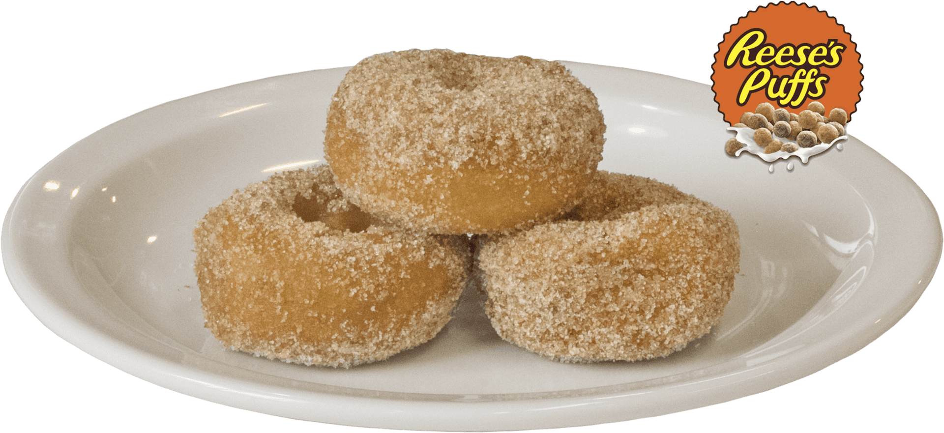 Reeses Puffs Crusted Donutson Plate PNG Image