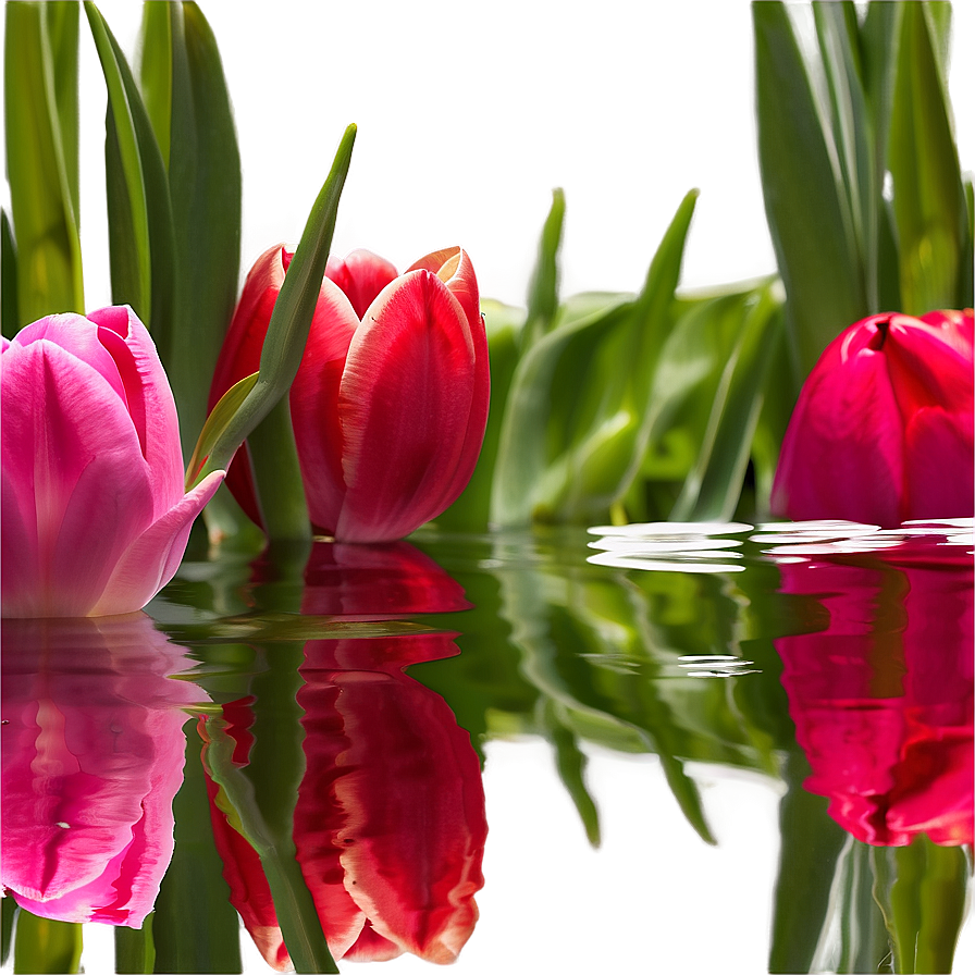 Reflection Of Tulips Png 48 PNG Image