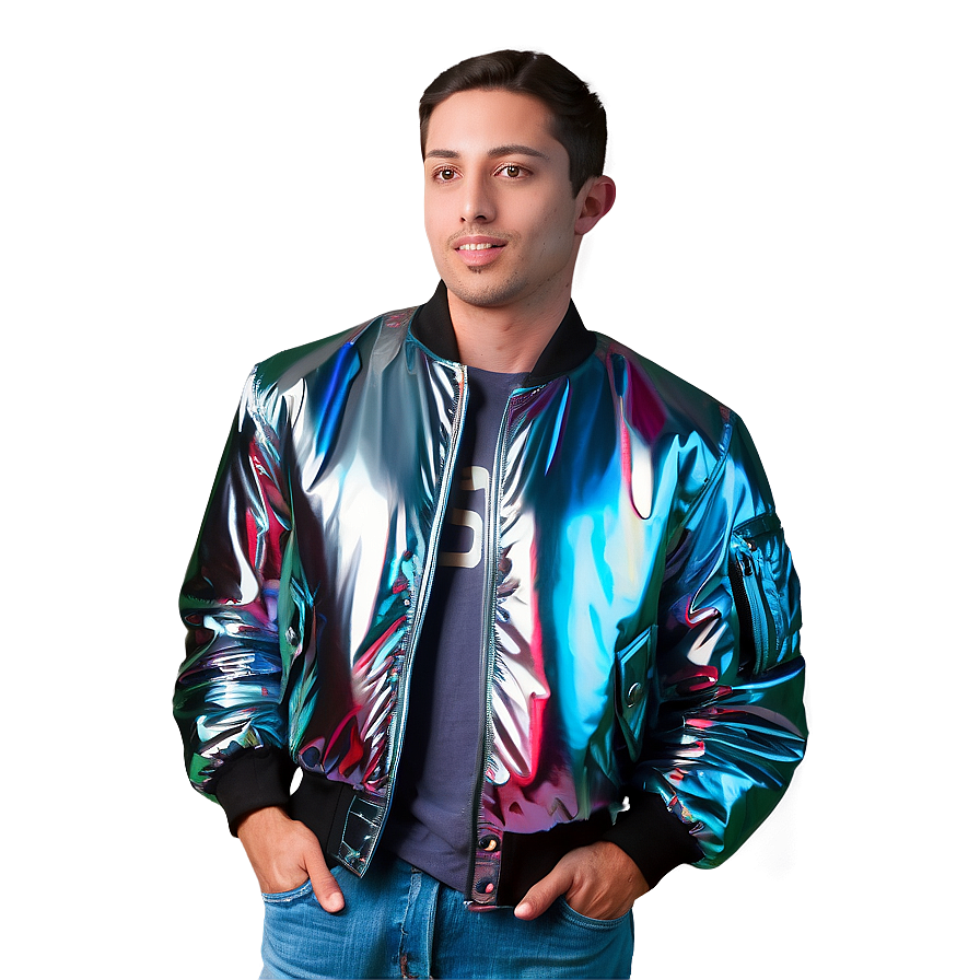 Reflective Bomber Jacket Night Png Iyp PNG Image