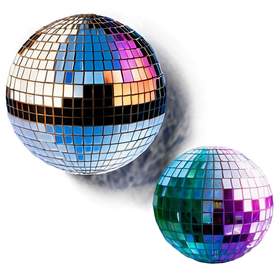 Reflective Disco Balls Party Decor PNG Image