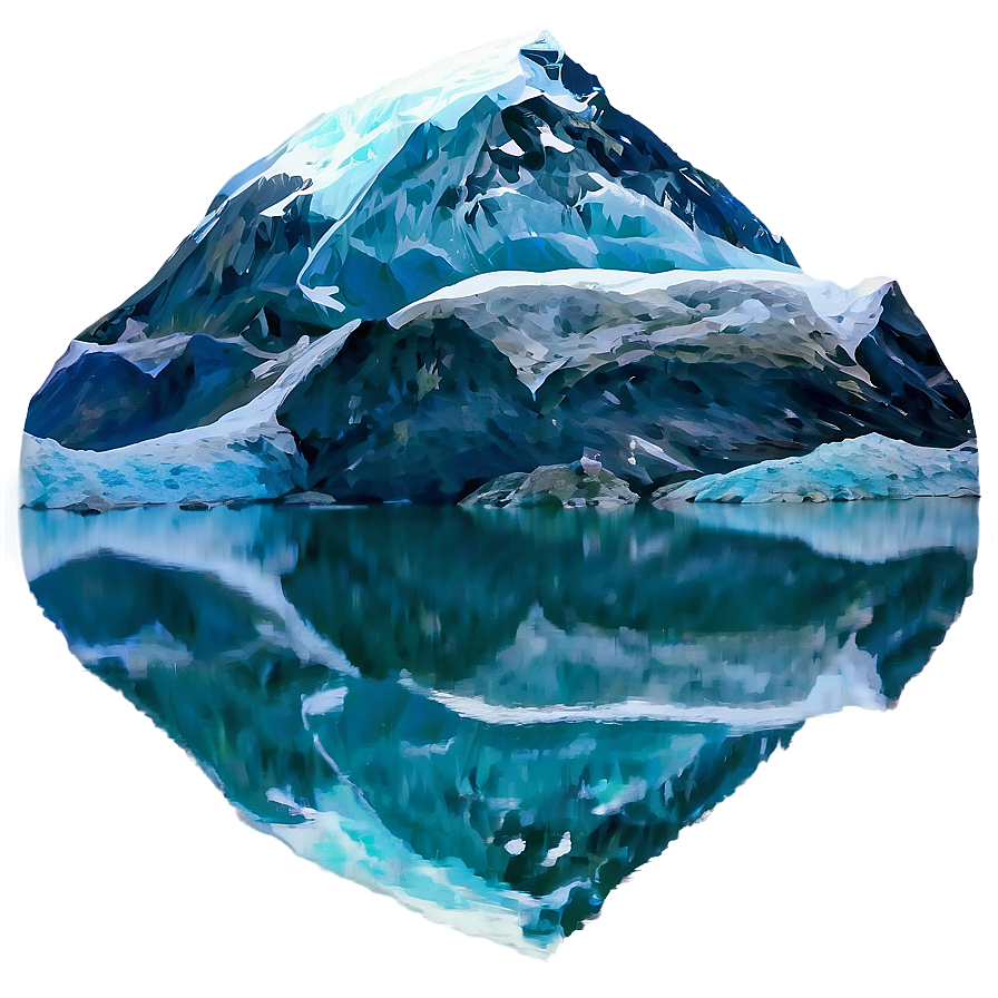 Reflective Glacier Lake Landscape Png Hgw PNG Image