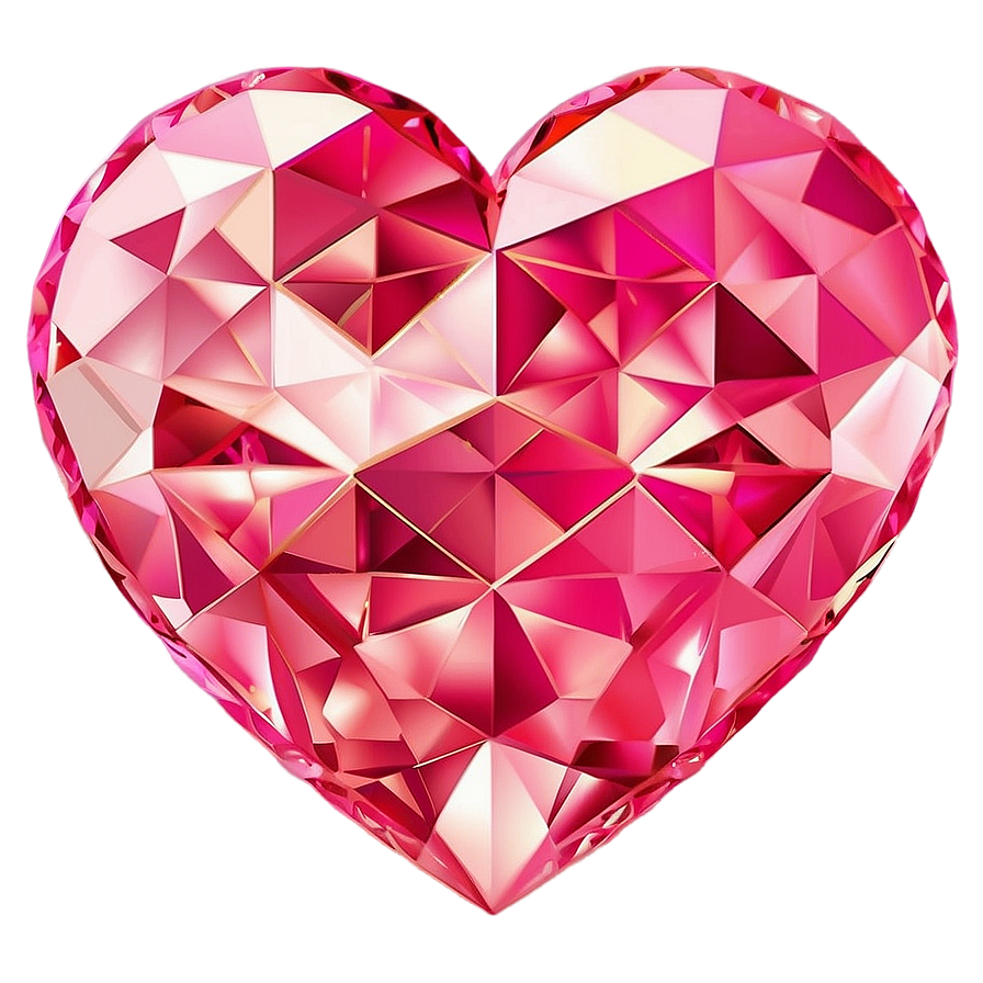 Reflective Pink Heart Diamond Image Png 72 PNG Image