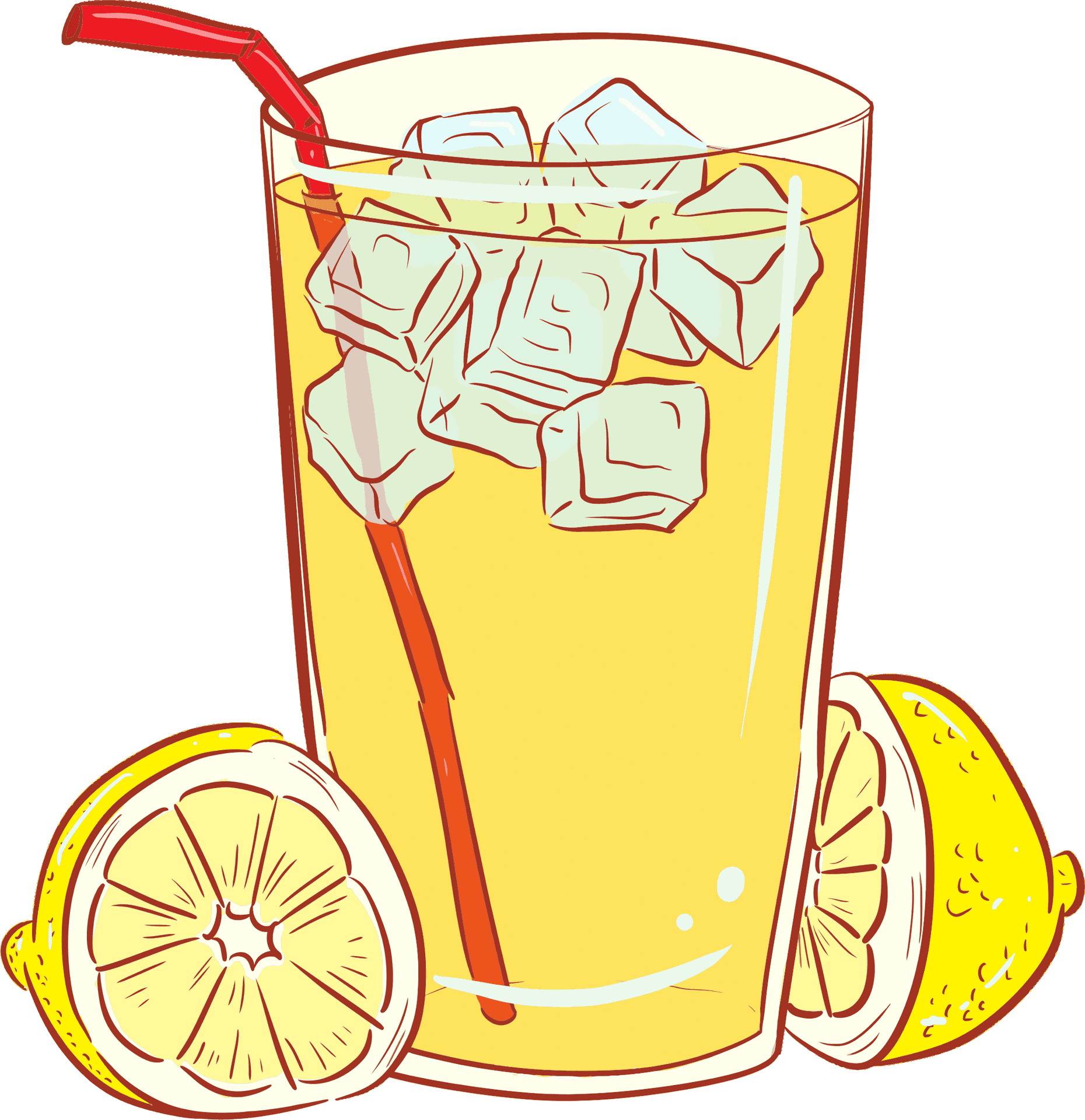 Refreshing Lemonade Glass Illustration PNG Image