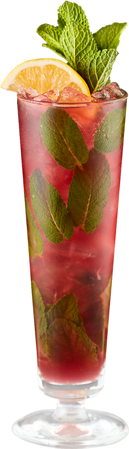 Refreshing Red Mojito Cocktail PNG Image