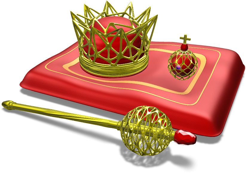 Regal Crownand Scepter PNG Image