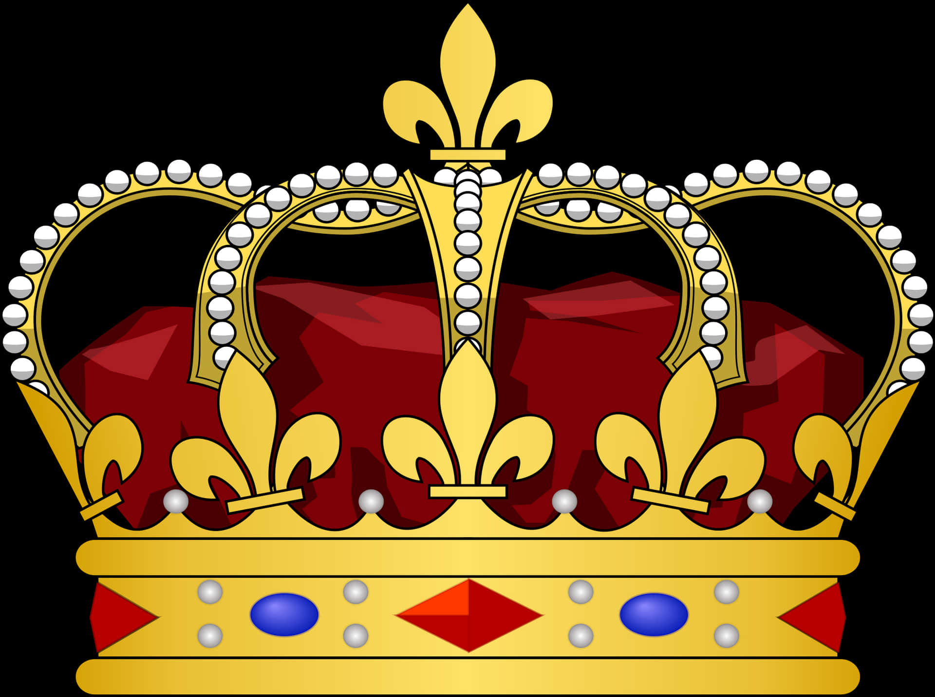 Regal Golden Crown Illustration PNG Image