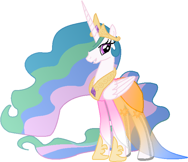 Regal Unicornwith Crown PNG Image