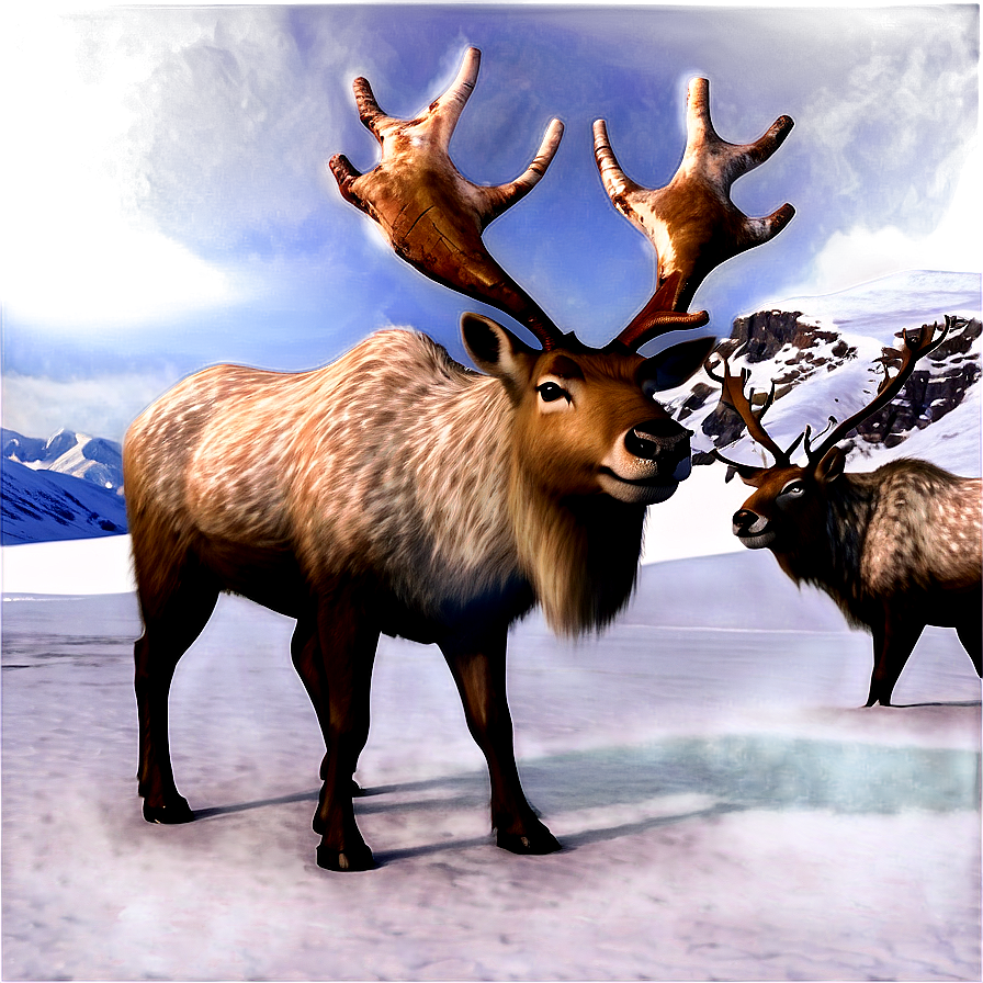 Reindeer In The North Pole Png Meh PNG Image