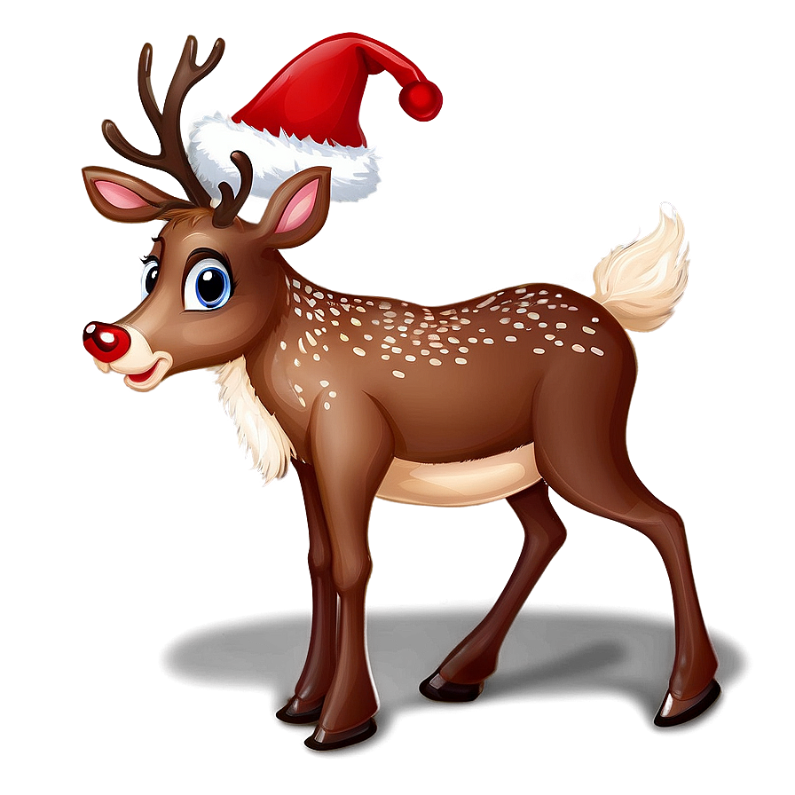 Reindeer With Santa Hat Png 05212024 PNG Image