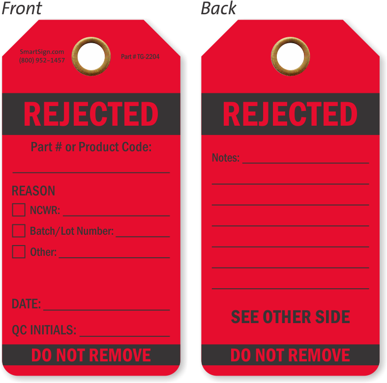 Rejected Tag Template PNG Image