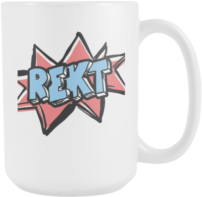 Rekt Comic Style Mug Print PNG Image