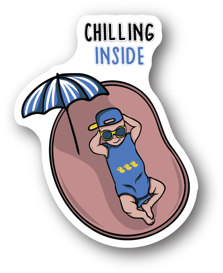 Relaxed Baby Womb Illustration PNG Image