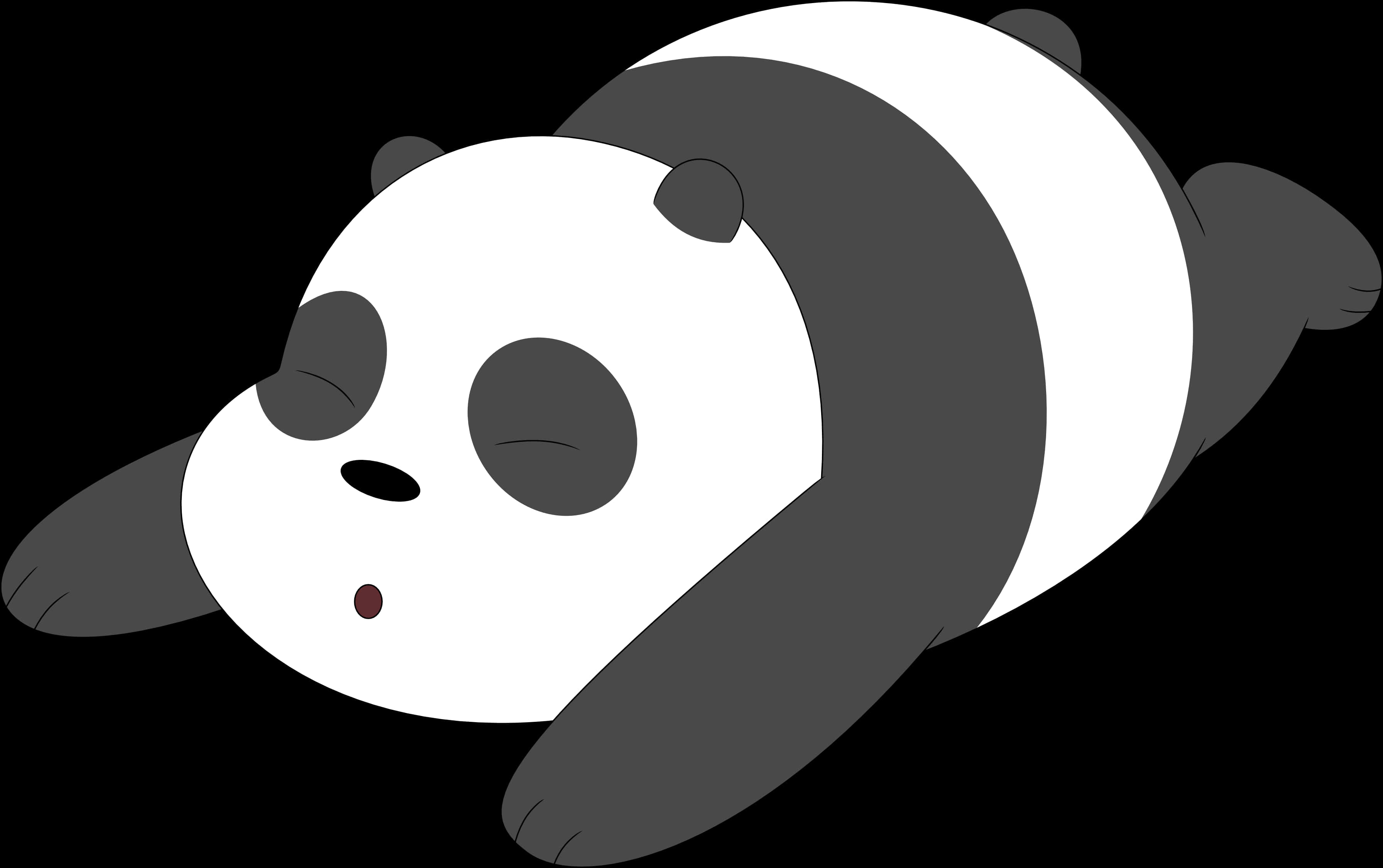 Relaxed Cartoon Panda PNG Image