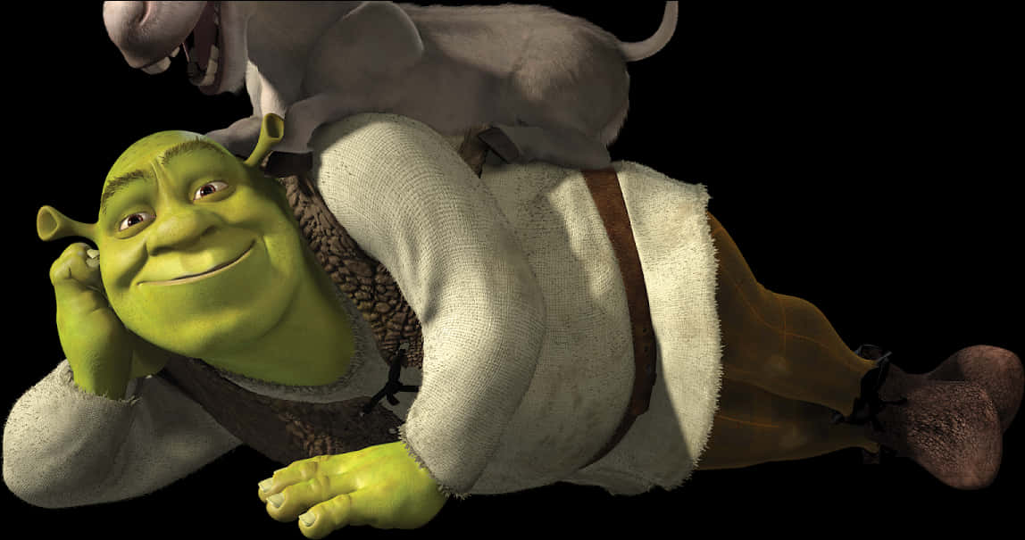 Relaxed_ Shrek_ Lying_ Down.jpg PNG Image