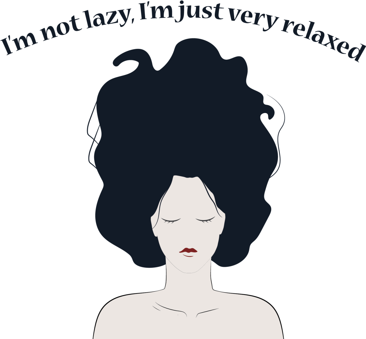 Relaxed Woman Quote Illustration PNG Image