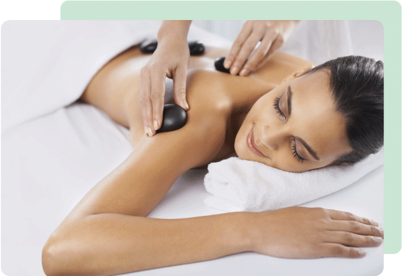 Relaxing Hot Stone Massage Spa Treatment PNG Image