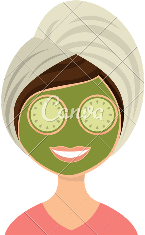 Relaxing Spa Facial Treatment Illustration PNG Image