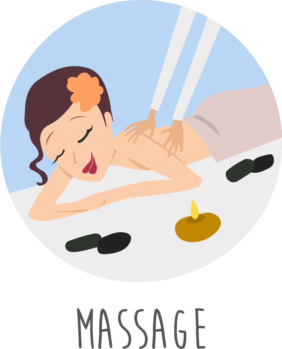 Relaxing Spa Massage Illustration PNG Image