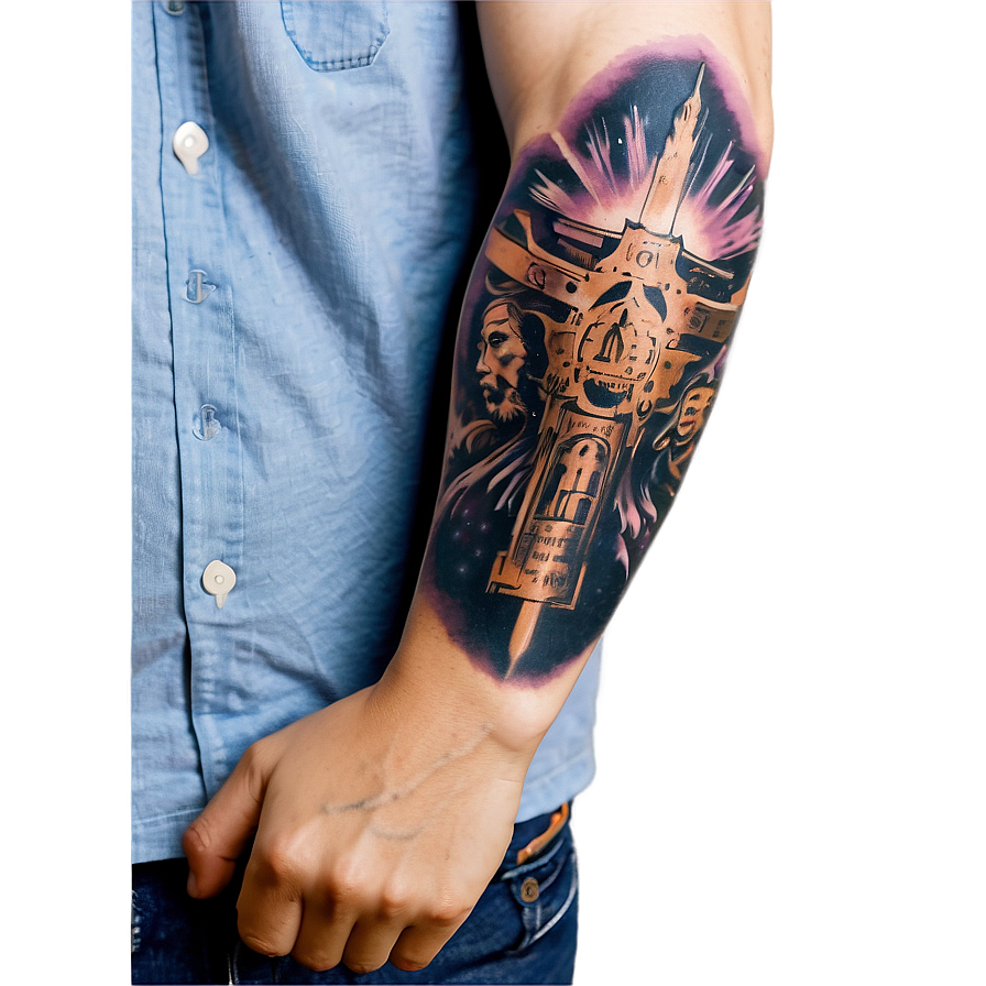 Religious Sleeve Tattoo Png Rfq PNG Image