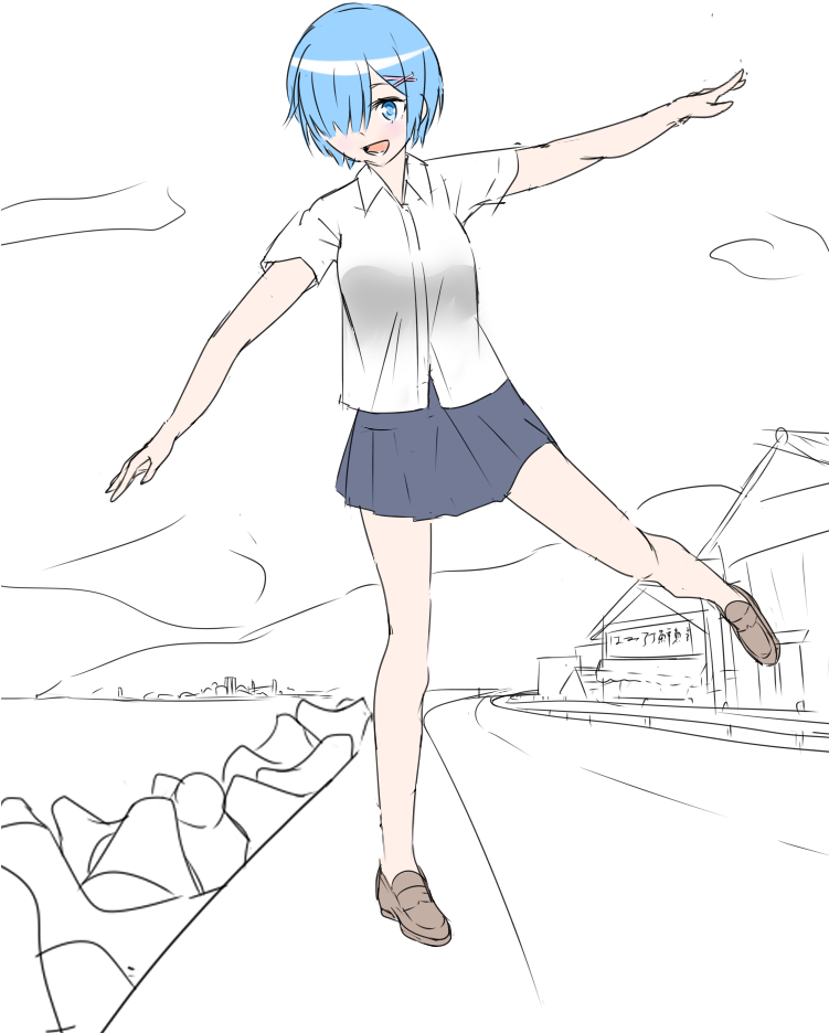 Rem Balancing Act Seaside Sketch PNG Image