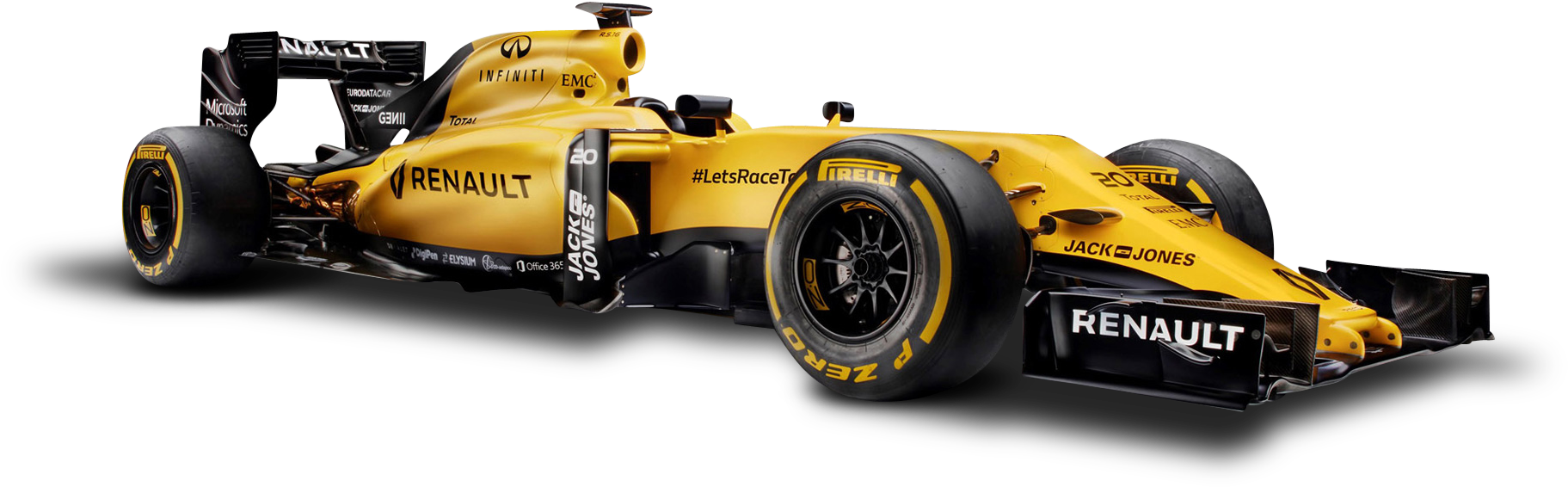 Renault F1 Race Car Side View PNG Image