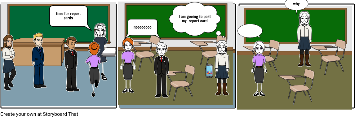 Report Card Day Comic Strip PNG Image