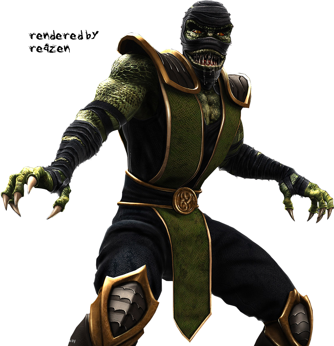 Reptilian_ Warrior_ Render PNG Image