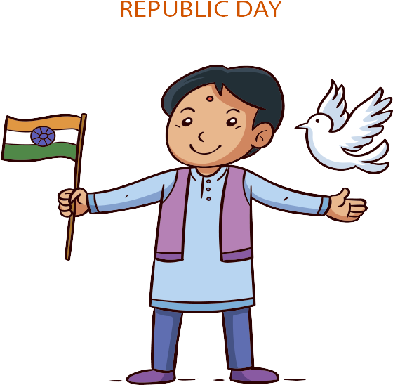 Republic Day Celebration Child Illustration PNG Image