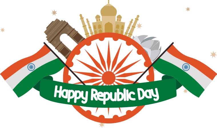 Republic Day Celebration Graphic PNG Image