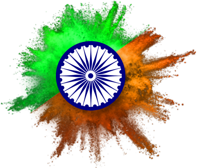 Republic Day India Ashoka Chakra Splash PNG Image