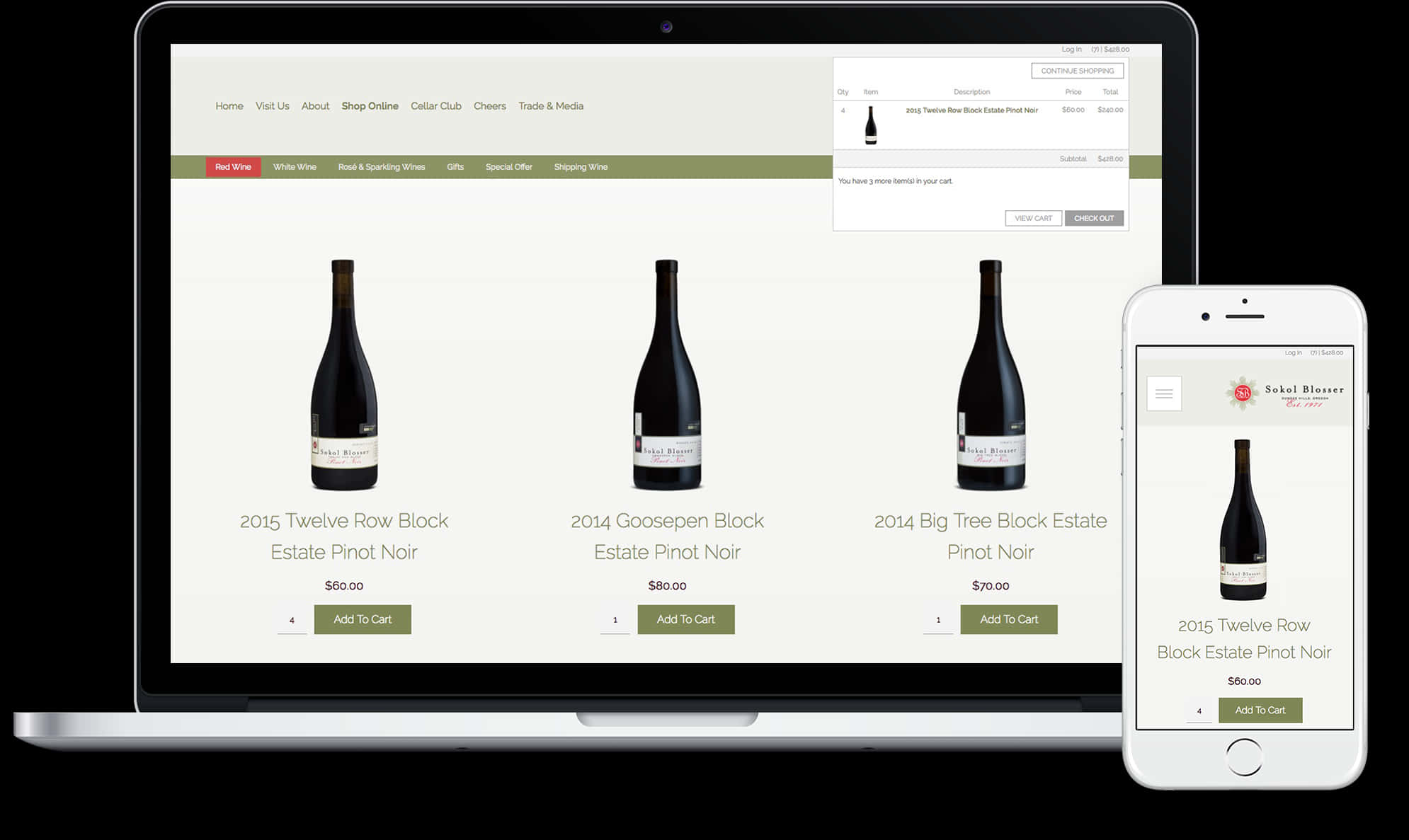 Responsive Design Wine Shop Display PNG Image