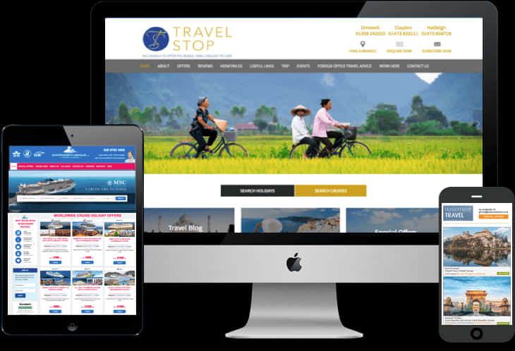 Responsive Travel Website Design PNG Image