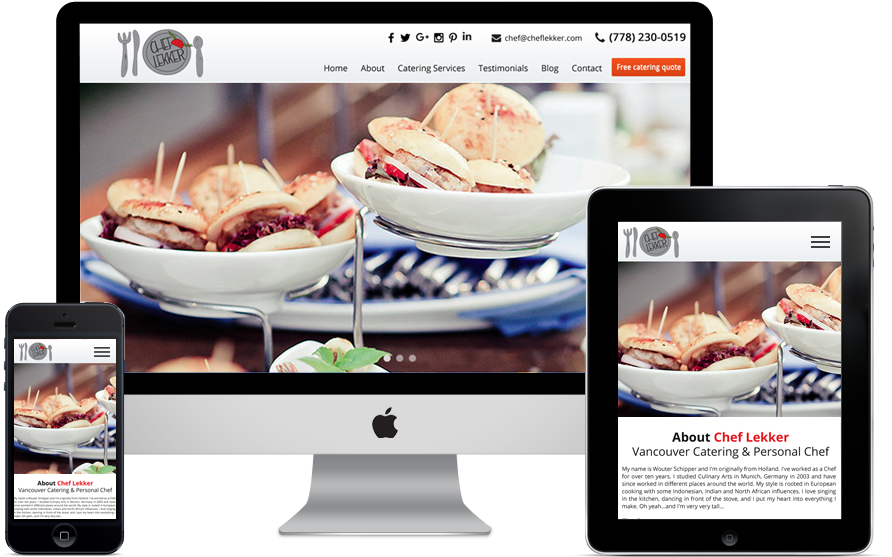 Responsive Web Design Catering Service PNG Image