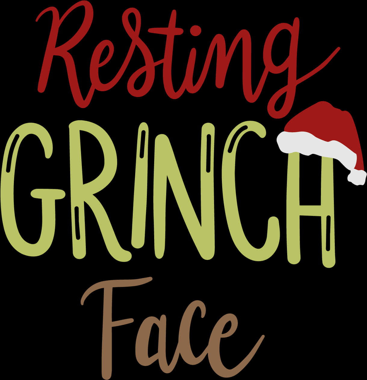 Resting Grinch Face Holiday Graphic PNG Image