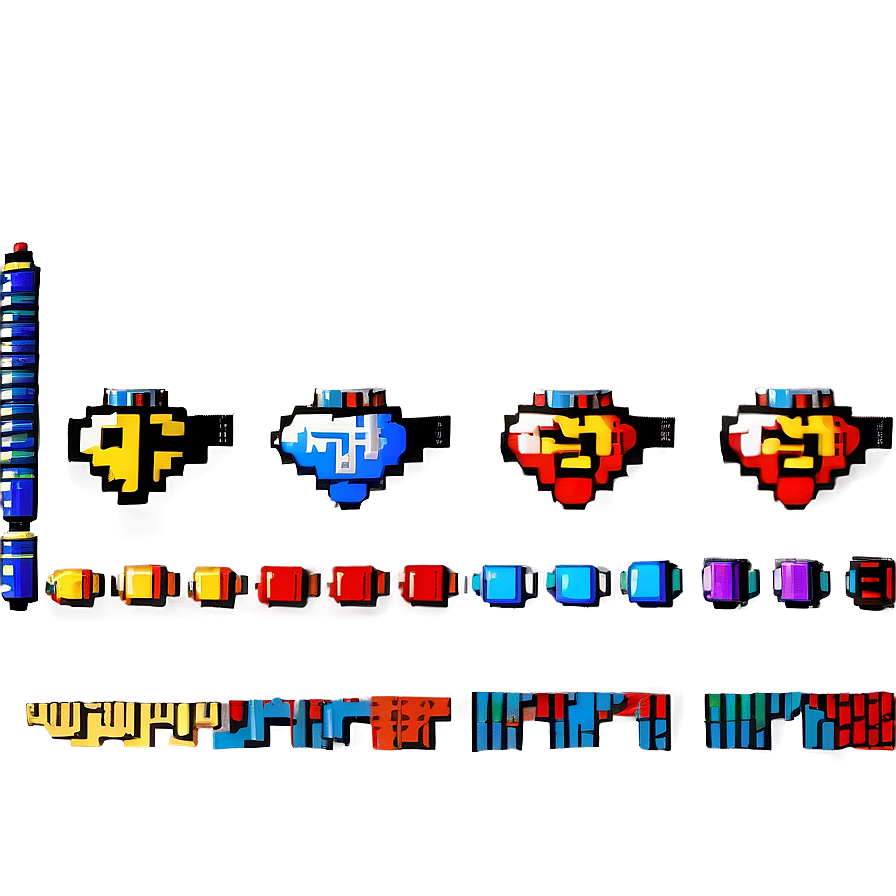 Retro 16 Bit Power-ups Png 06252024 PNG Image