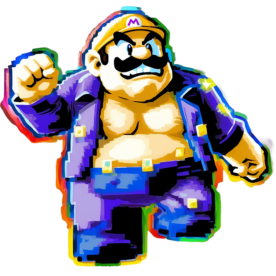 Retro 8-bit Wario Png 05242024 PNG Image