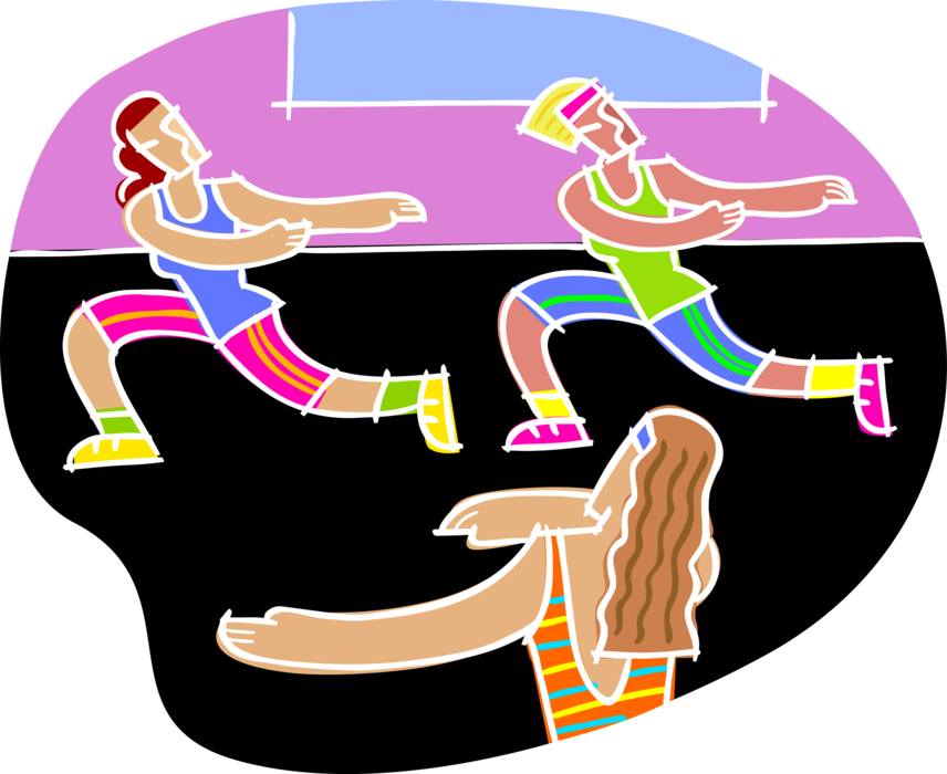 Retro_ Aerobics_ Class_ Illustration.png PNG Image