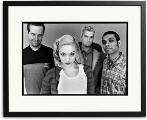 Retro Band Portrait_ Black And White PNG Image