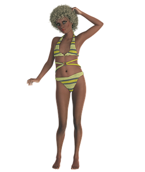 Retro_ Bikini_ Model_ Pose PNG Image