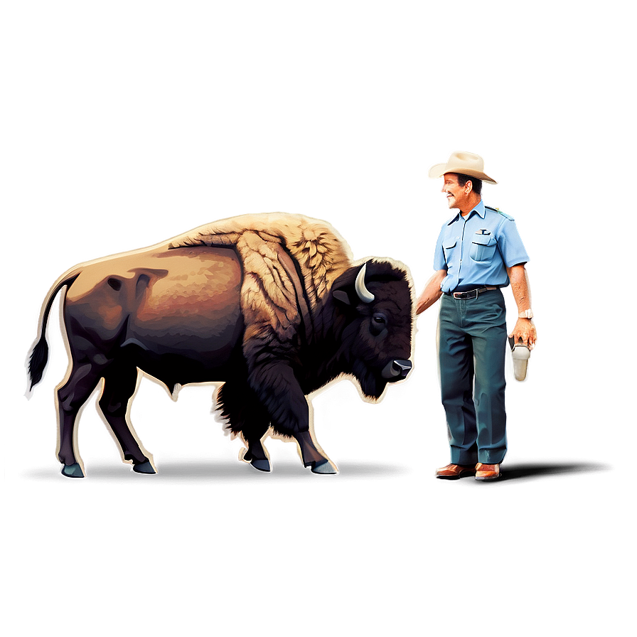 Retro Bison Advertisement Png Ekj25 PNG Image