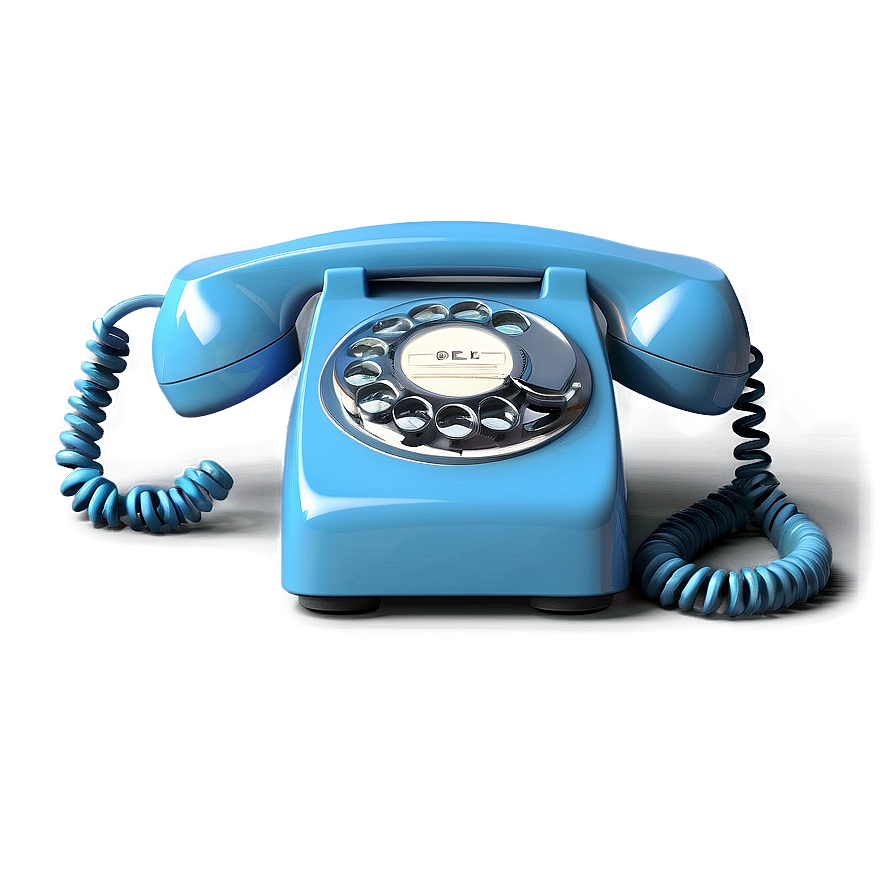 Retro Blue Phone Png 06252024 PNG Image