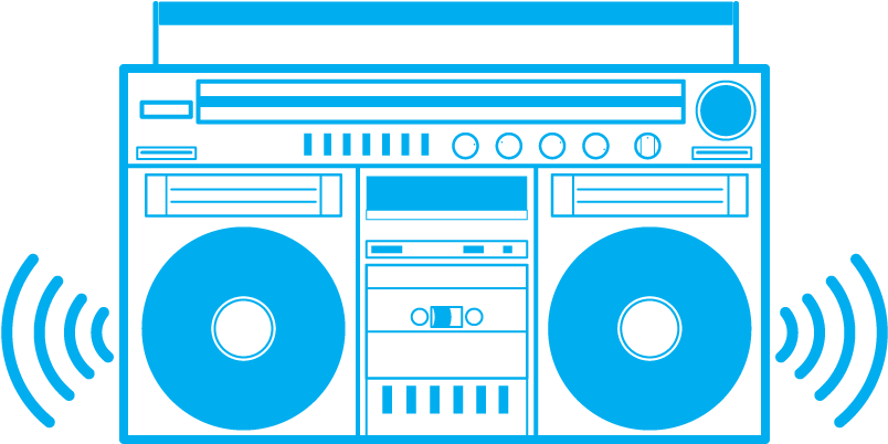 Retro Boombox Vector Illustration PNG Image