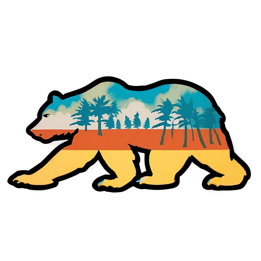 Retro California Bear Emblem Png Wvw61 PNG Image