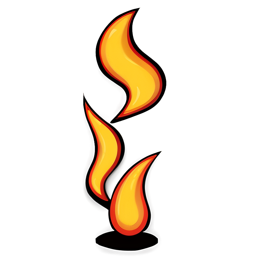 Retro Cartoon Flame Png Wcm PNG Image