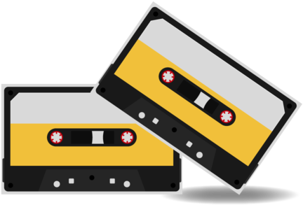 Retro Cassette Tapes Illustration PNG Image