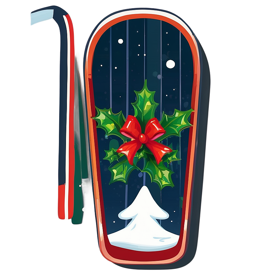 Retro Christmas Sled Png Cff35 PNG Image