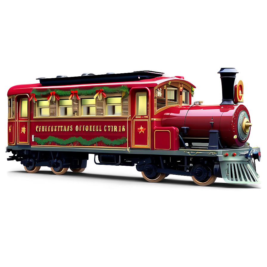 Retro Christmas Train Png Snd PNG Image