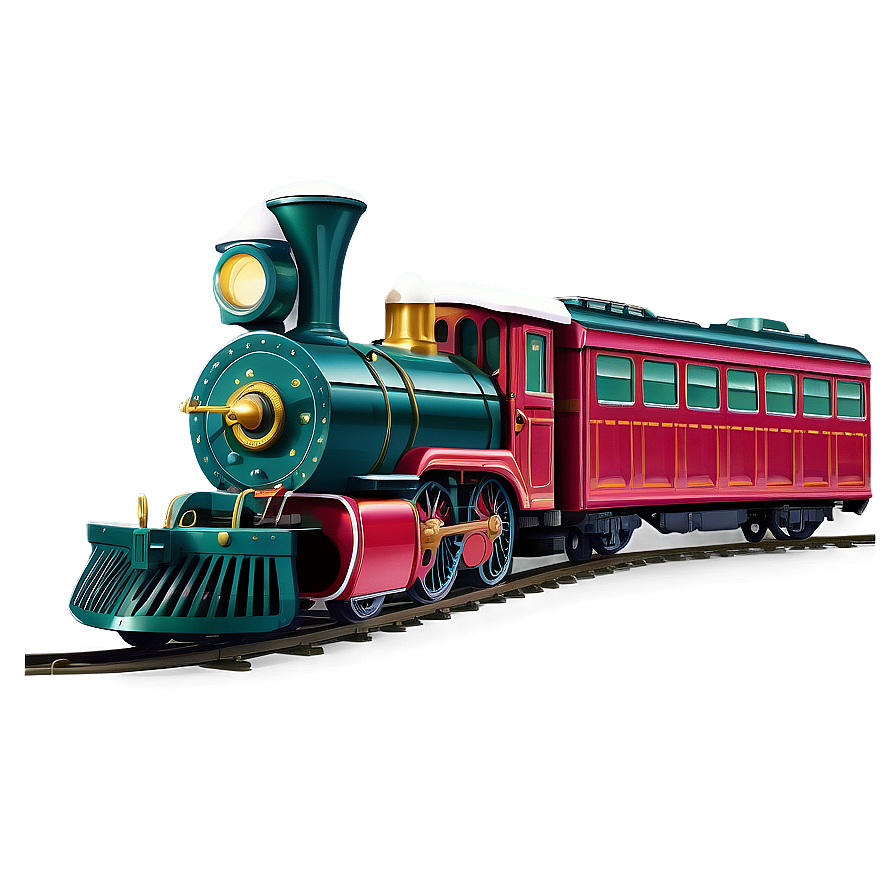 Retro Christmas Train Png Wnn PNG Image